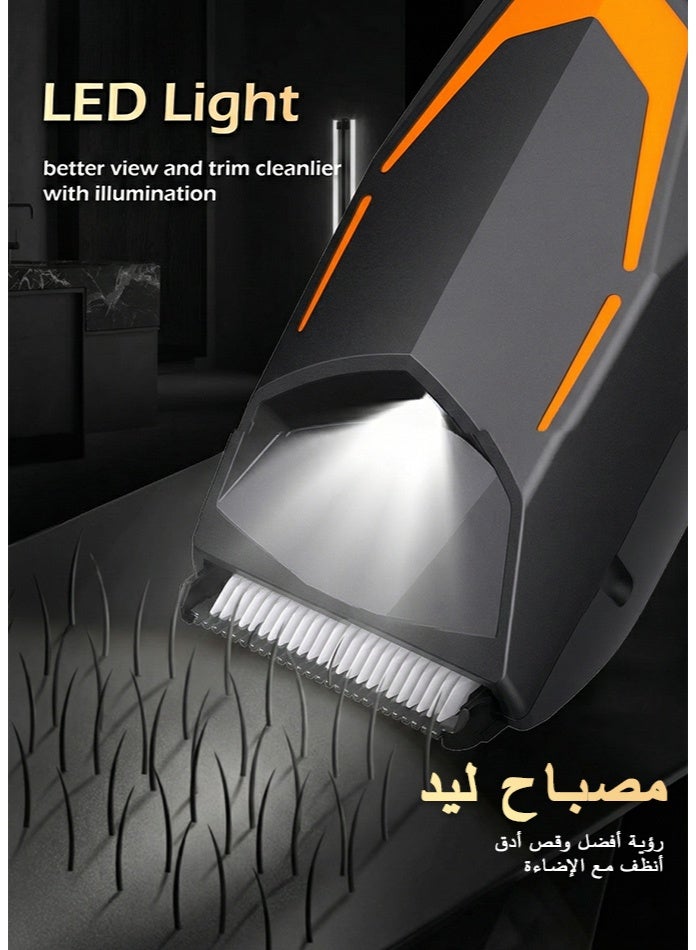 ENSSU Men’s Electric Body Groomer, Hair Trimmer & Clipper | BLADELOCK™ Safe Blade + LED Spotlight | IPX7 Waterproof Cordless Grooming Tool with LCD Display, 6000 RPM Motor, 60-Min Runtime | Full Body & Beard Grooming - Image 3